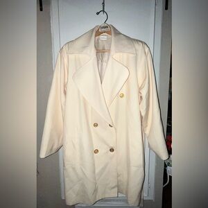Neiman Marcus Cream Peacoat Size L
